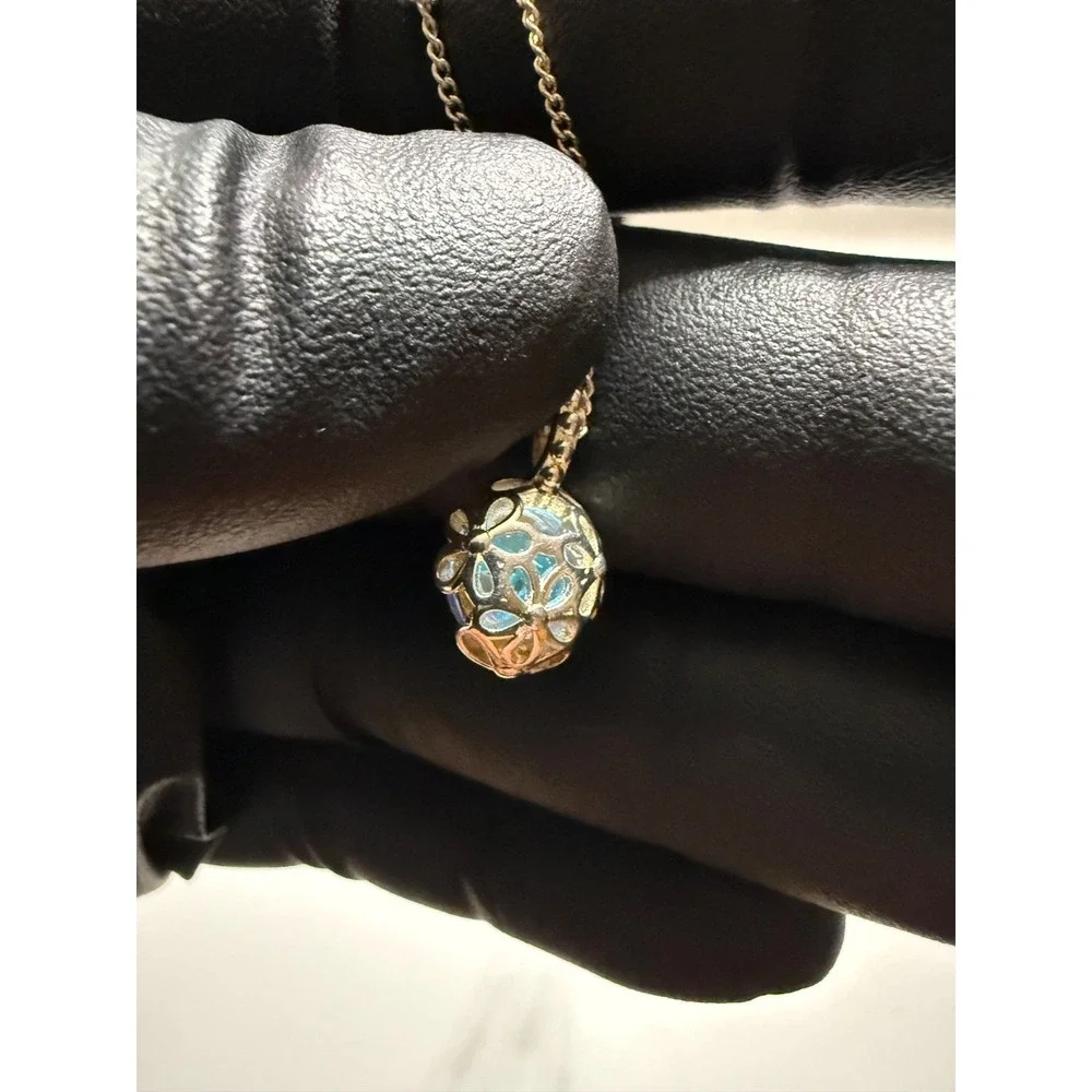 silver filled necklace with charm 18inch
